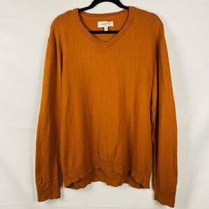 Hawker Rye Men's Orange V-Neck Sweater‎ Size Large